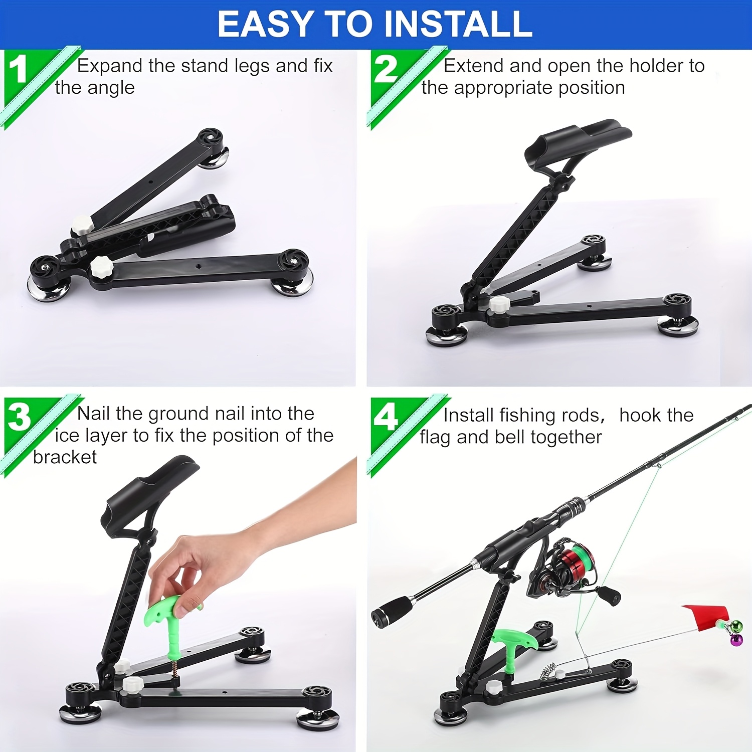 얼음 낚싯대 거치대, 빨간 깃발과 벨 알람이 달린 조절 - Ice Fishing Tip Up 리뷰 및 가격