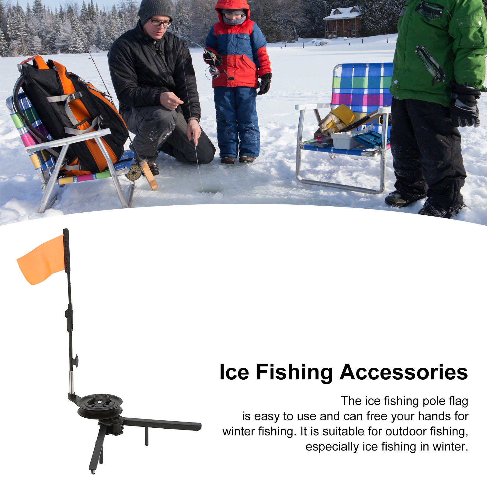 접이식 얼음 낚싯대 플래그, 릴과 삼각형 받침대가 함께 - Ice Fishing Tip Up 리뷰 및 가격